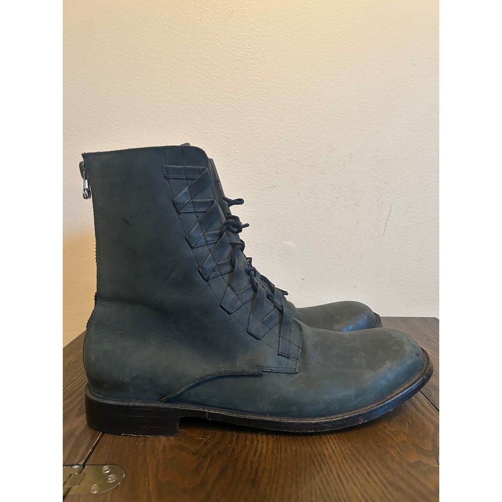 Handcrafted leather Back Zip Boots By Designer George Esquivel